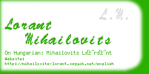lorant mihailovits business card